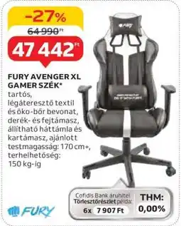 Auchan FURY AVENGER XL GAMER SZÉK ajánlat