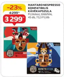 Auchan MANTARO NESPRESSO KOMPATIBILIS KÁVÉKAPSZULA ajánlat