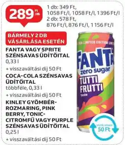 Auchan Fanta vagy Sprite szénsavas üdítőital ajánlat