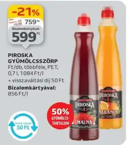 Auchan Piroska Gyümölcsszörp ajánlat