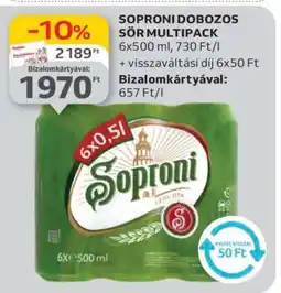 Auchan Soproni Dobozos Sör Multipack ajánlat