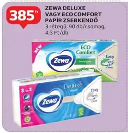 Auchan ZEWA DELUXE VAGY ECO COMFORT PAPÍR ZSEBKENDŐ ajánlat