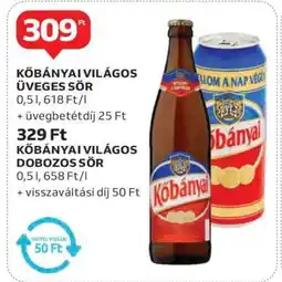 Auchan Kőbányai Világos Üveges Sör ajánlat