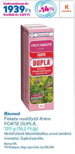 Gyöngy Patikák Biomed fekete nadálytő krém forte dupla ajánlat