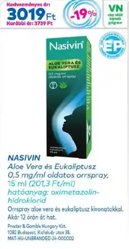 Gyöngy Patikák Nasivin aloe vera és eukaliptusz oldatos orrspray ajánlat