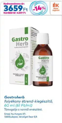 Gastroherb folyékony étrend-kiegészítő