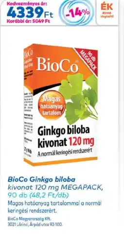 Bioco ginkgo biloba kivonat