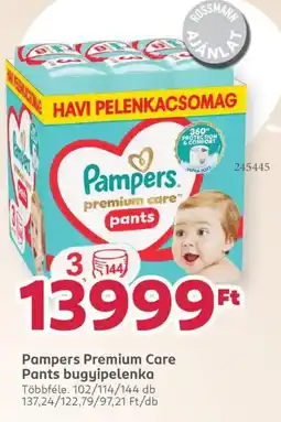 Rossmann Pampers Premium Care Pants bugyipelenka ajánlat