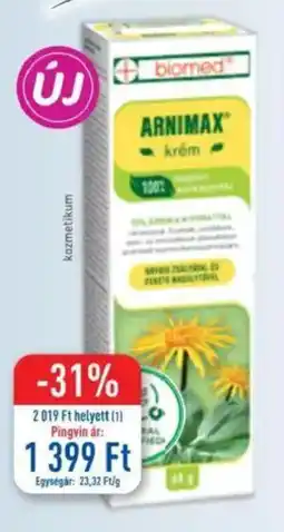 Pingvin Patika Biomed Arnimax krém ajánlat