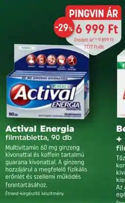 Pingvin Patika Actival energia filmtabletta ajánlat