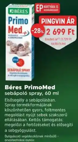 Pingvin Patika Béres primomed sebápoló spray ajánlat