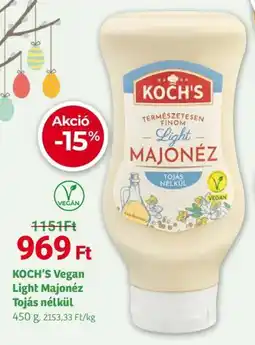 Herbaház Koch's vegan light majonéz tojás nélkül ajánlat