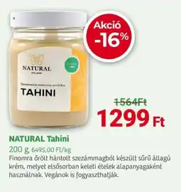 Herbaház Natural tahini ajánlat