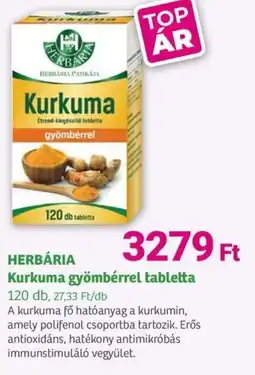 Herbaház Herbária kurkuma gyömbérrel tabletta ajánlat