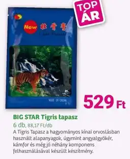 Herbaház Big star tigris tapasz ajánlat
