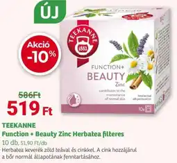 Herbaház Teekanne function + beauty zinc herbatea filteres ajánlat
