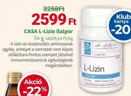Herbaház Casa l-lizin italpor ajánlat