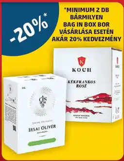 PENNY Minimum 2 db bármilyen bag in box bor vásárlása esetén ajánlat