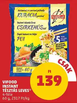 PENNY Vifood instant tésztás leves ajánlat