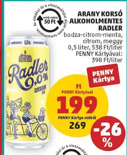 PENNY Arany korsó alkoholmentes radler ajánlat