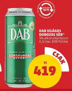 PENNY Dab világos dobozos sör ajánlat
