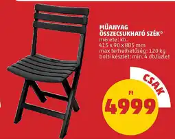 PENNY Műanyag összecsukható szék ajánlat