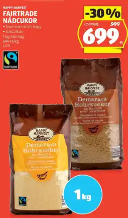 ALDI Happy harvest fairtrade nádcukor ajánlat