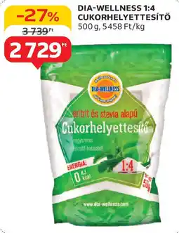 Auchan Dia-Wellness 1:4 cukorhelyettesítő ajánlat