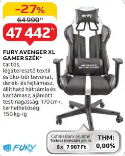Auchan Fury Avenger XL gamer szék ajánlat