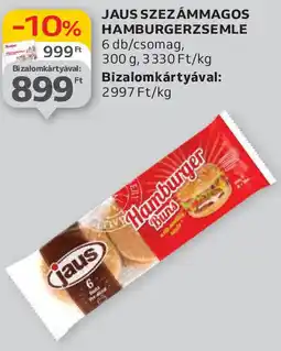 Auchan Jaus szezámmagos hamburgerzsemle ajánlat