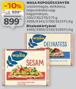 Auchan Wasa ropogós kenyér ajánlat
