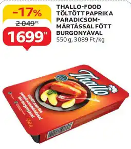 Auchan Thallo-Food töltött paprika paradicsom-mártással főtt burgonyával ajánlat