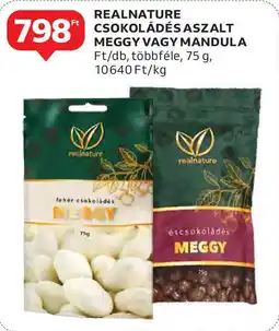 Auchan Realnature csokoládés aszalt meggy / mandula ajánlat