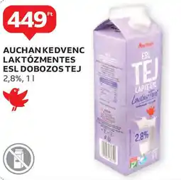 Auchan Auchan Kedvenc laktózmentes esl dobozos tej ajánlat