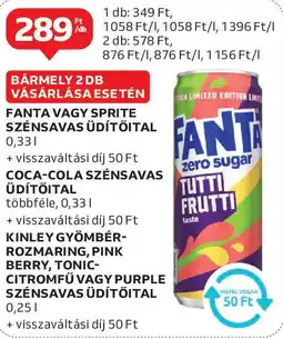 Auchan Fanta, Sprite, Coca-Cola, Kinley ajánlat