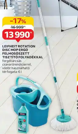 Auchan Leifheit rotation disc mop ergo felmosószett tisztító folyadékkal ajánlat