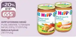 Auchan Hipp gyermek menü ajánlat