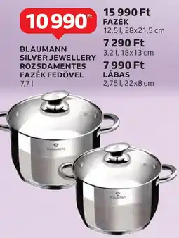 Auchan Blaumann silver jewellery rozsdamentes fazék fedővel ajánlat