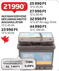 Auchan Auchan Kedvenc gépjármű indító akkumulátor ajánlat