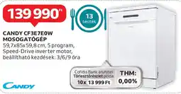 Auchan Candy CF3E7E0W mosogatógép ajánlat