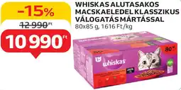 Auchan Whiskas alutasakos macskaeledel klasszikus válogatás mártással ajánlat
