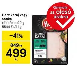 Tesco Herz karaj, sonka ajánlat