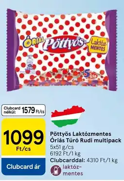 Tesco Pöttyös Laktózmentes Óriás Túró Rudi multipack ajánlat