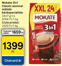 Tesco Mokate 3in1 Classic azonnal oldódó kávéspecialitás ajánlat