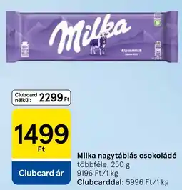 Tesco Milka nagytáblás csokoládé ajánlat