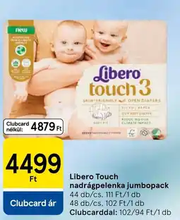 Tesco Libero Touch nadrágpelenka jumbopack ajánlat