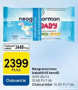 Tesco Neogranormon babatörlő kendő ajánlat