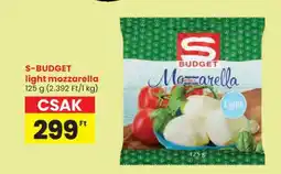 Spar S-BUDGET light mozzarella ajánlat