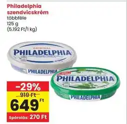 Spar Philadelphia szendvicskrém ajánlat