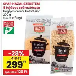 Spar SPAR HAZAI.SZERETEM 8 tojásos száraztészta ajánlat